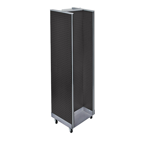 H-Unit Pegboard Floor Display on Wheeled Base. Panel Size: 16''W x 60''H